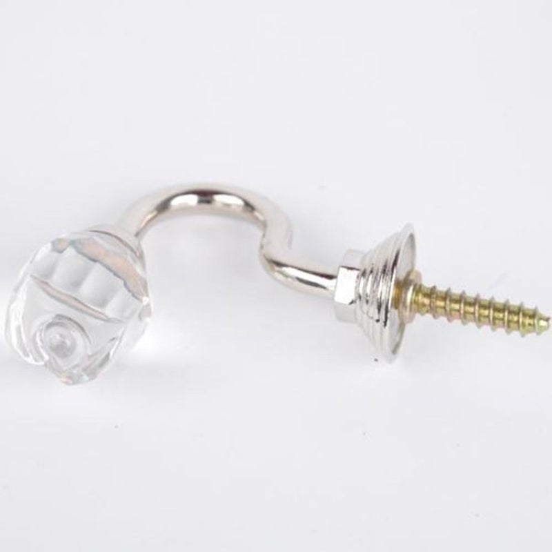 yueton Pack of 2 Vintage Crystal Rose Pattern Wall Curtain Hook Coat Hat Handbags Towel Single Hook Wall Mount Hanger - Image 5